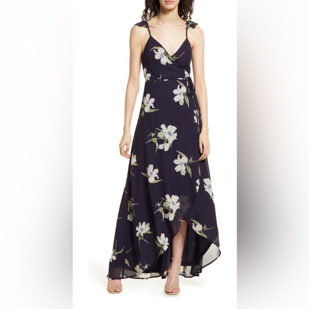Lulus All Mine Floral Print
High-Low Wrap Dress